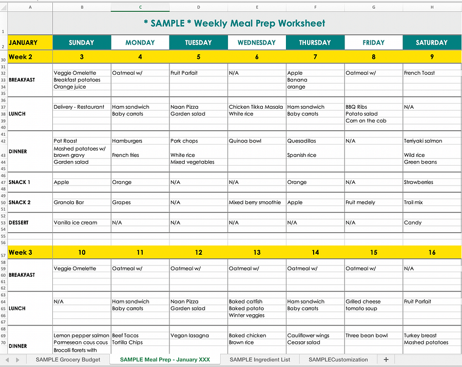 Grocery Budget & Shopping List Excel Spreadsheet Template product image (10)