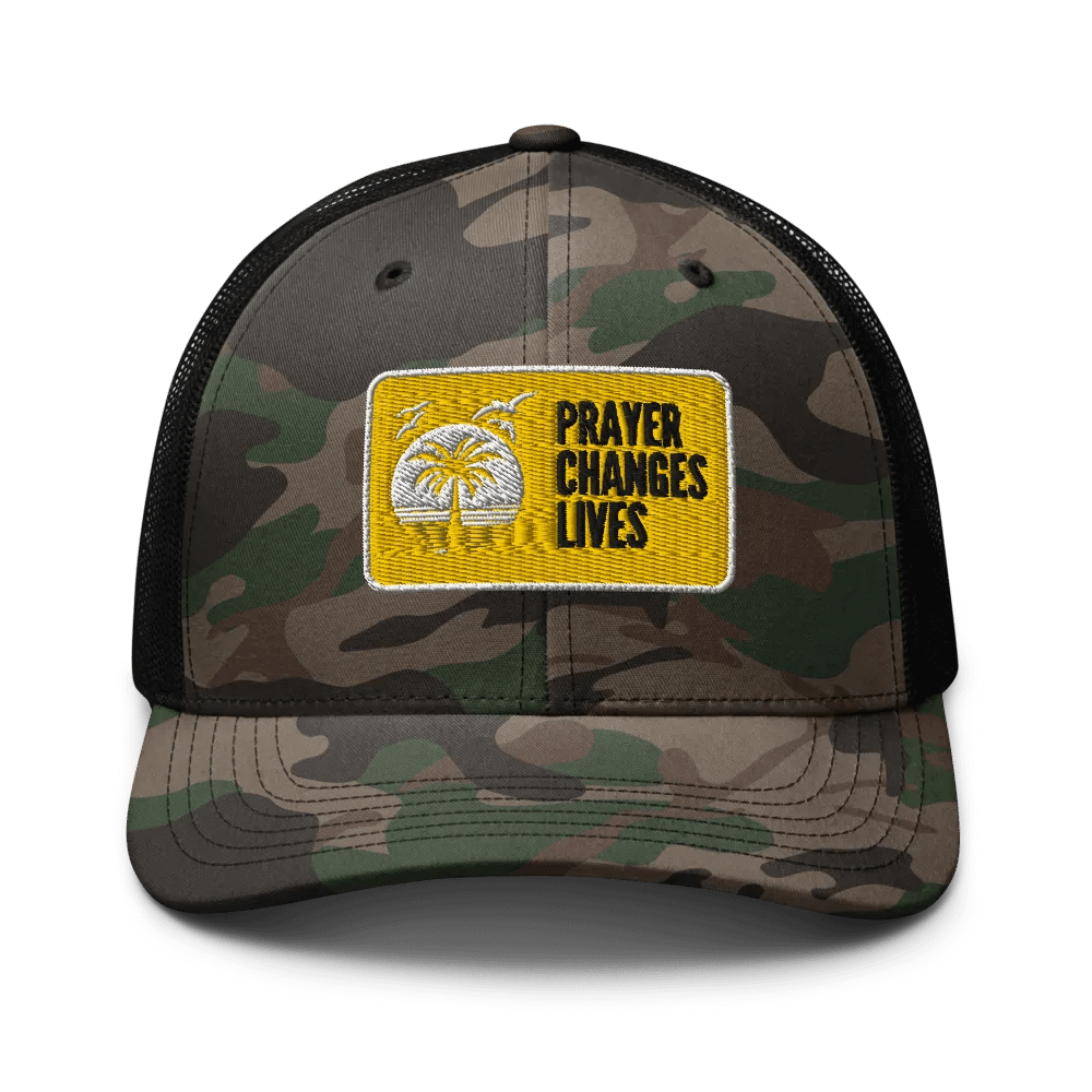 Sunset Serenity Camo Trucker Hat | Prayer changes lives product image (3)