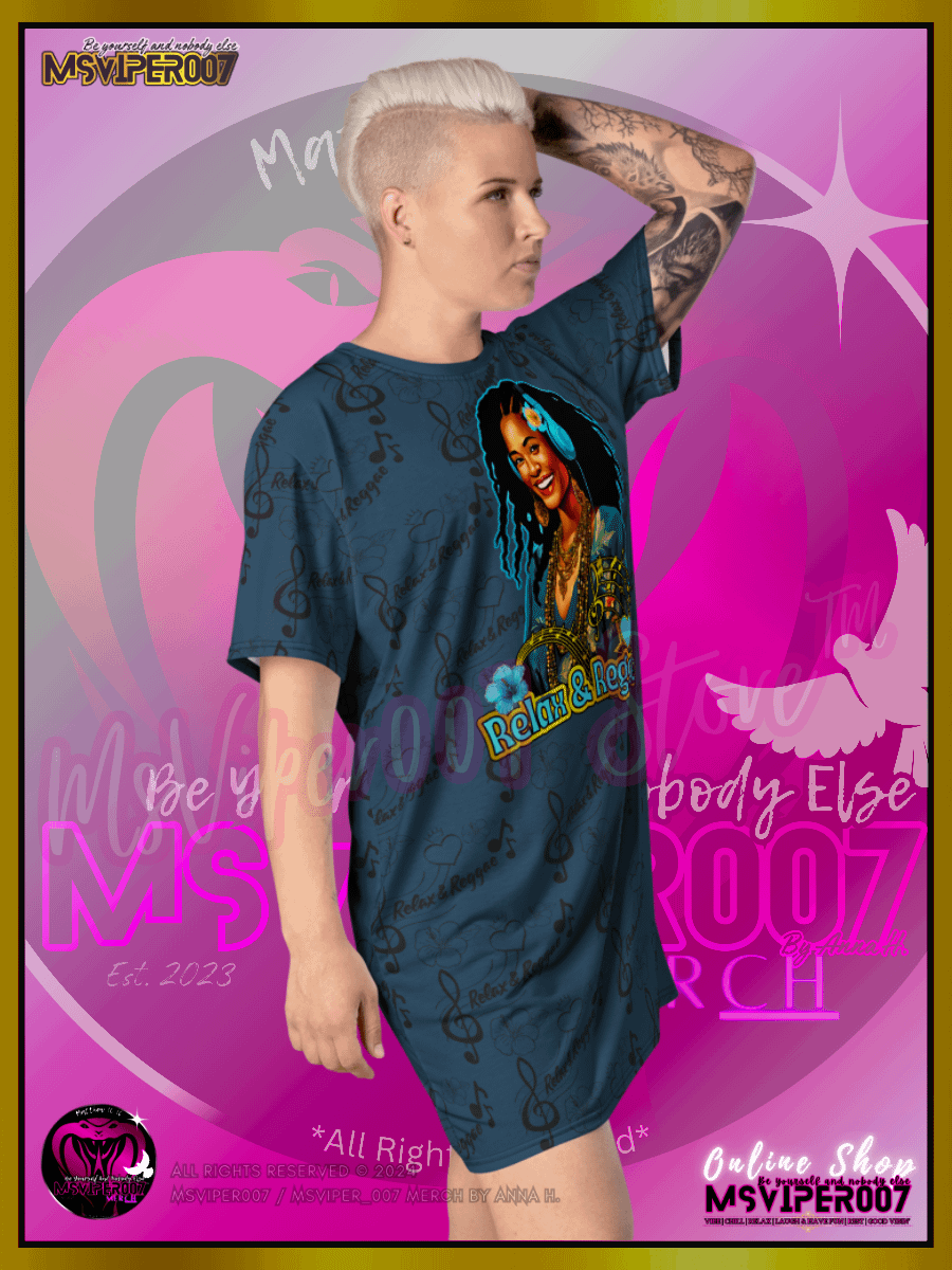 T-SHIRT DRESS - MSVIPER007'S "Relax & Reggae™ " (Deep Oasis/Tropics | V3 ) T-SHIRT DRESS BY ANNA H. product image (10)