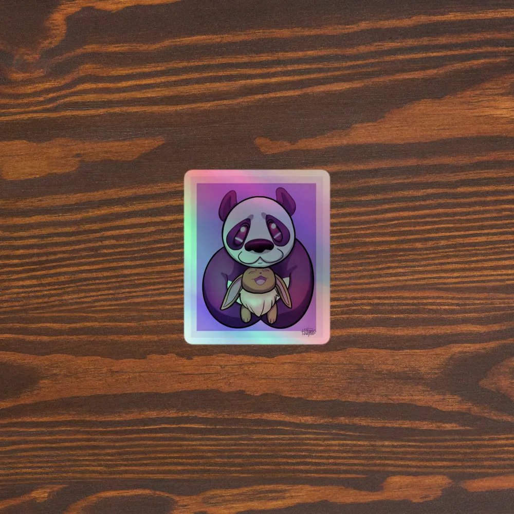 Panda and Fox Holographic Sticker Sheet product image (5)