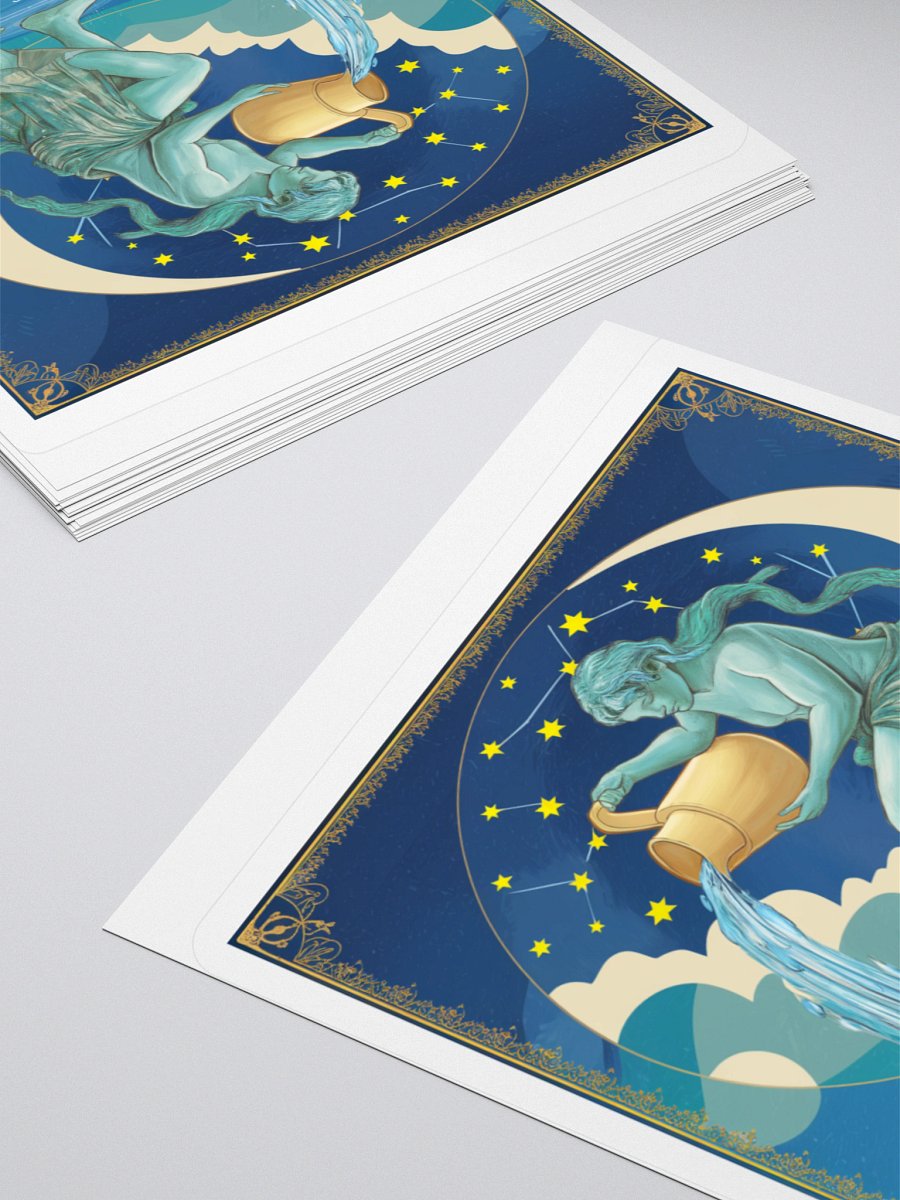 Aquarius Celestial Water-Bearer Vinyl Sticker - Exclusive Zodiac Art product image (11)