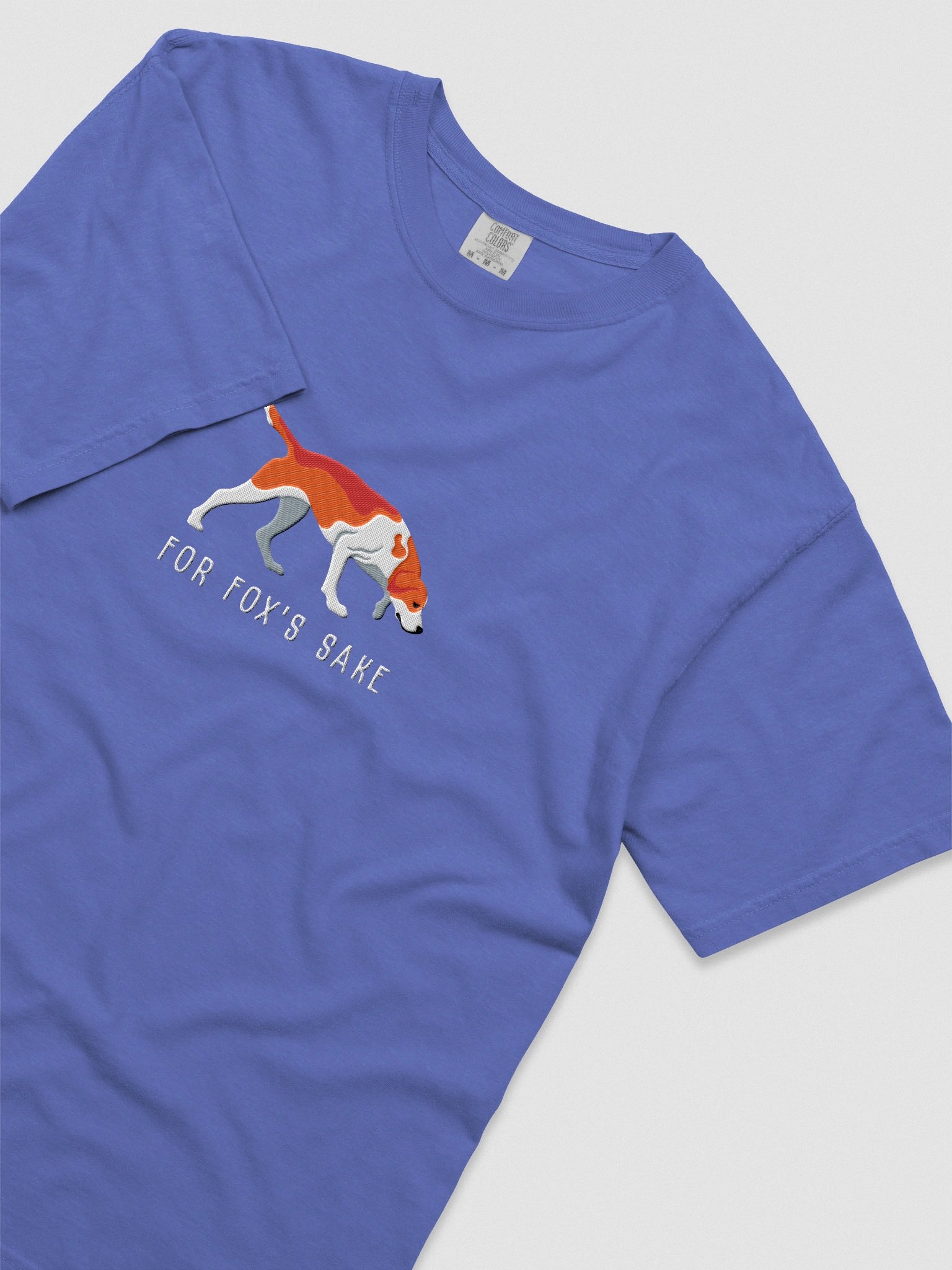 For Fox's Sake T-Shirt(Embroidered) of an American Foxhound(Red & White) product image (8)