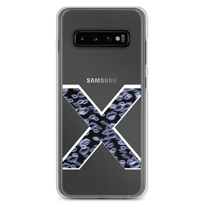 Black X Light Blue Lipstick Kisses Phone Case S product image (1)