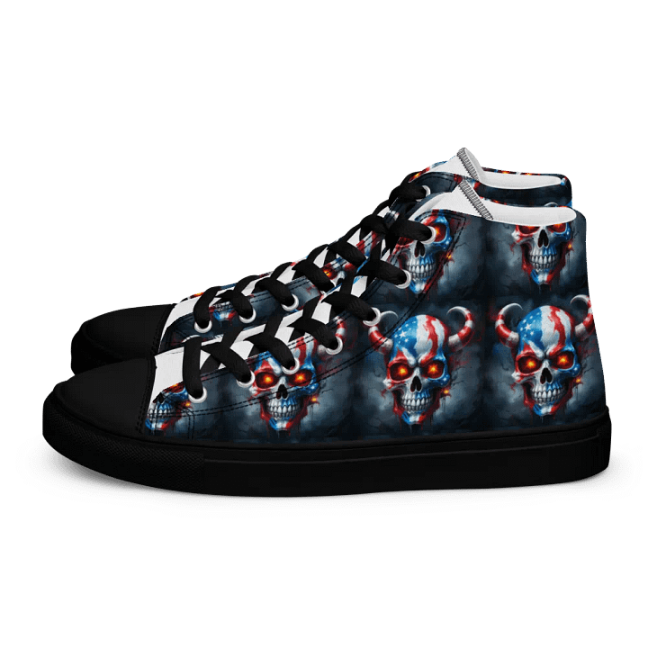 Patriotic Skulls High Top Canvas Shoes product image (1)