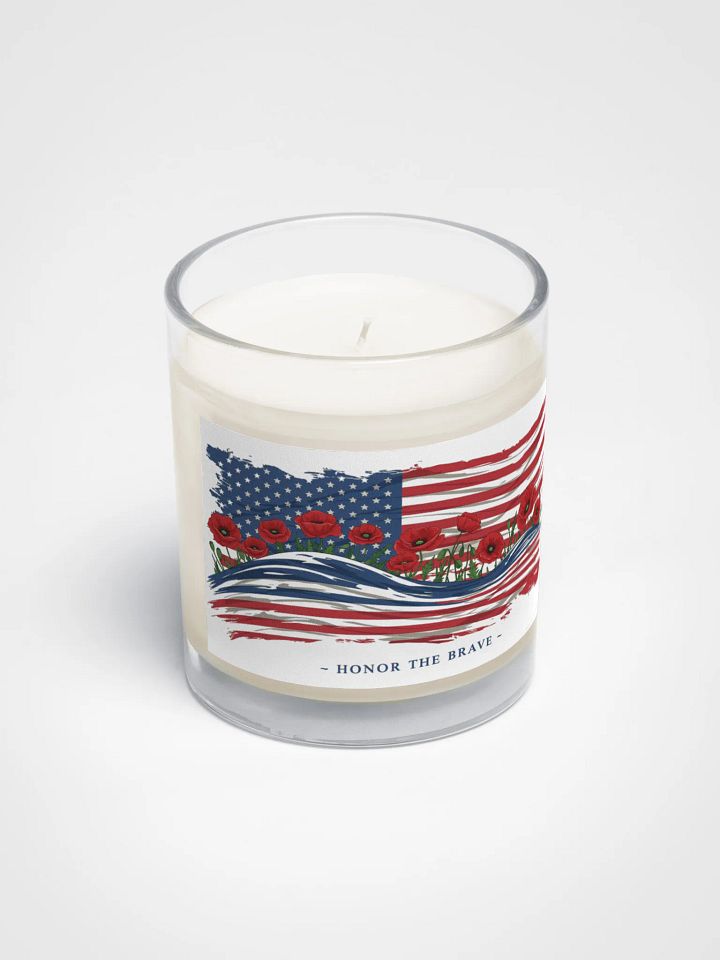 Honor the Brave Poppy Flag Soy Wax Candle product image (2)