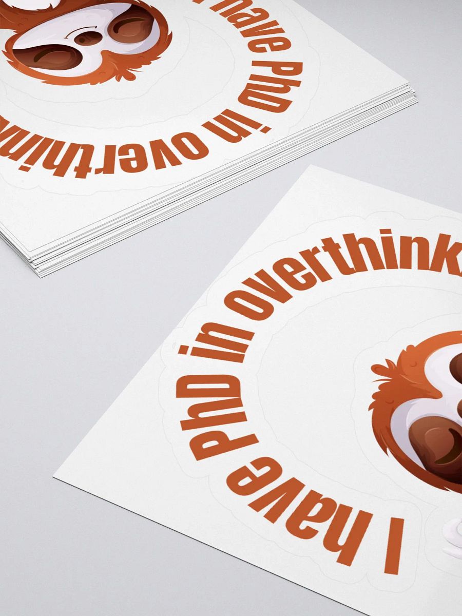 PhD in Overthinking Sloth Stickers product image (16)