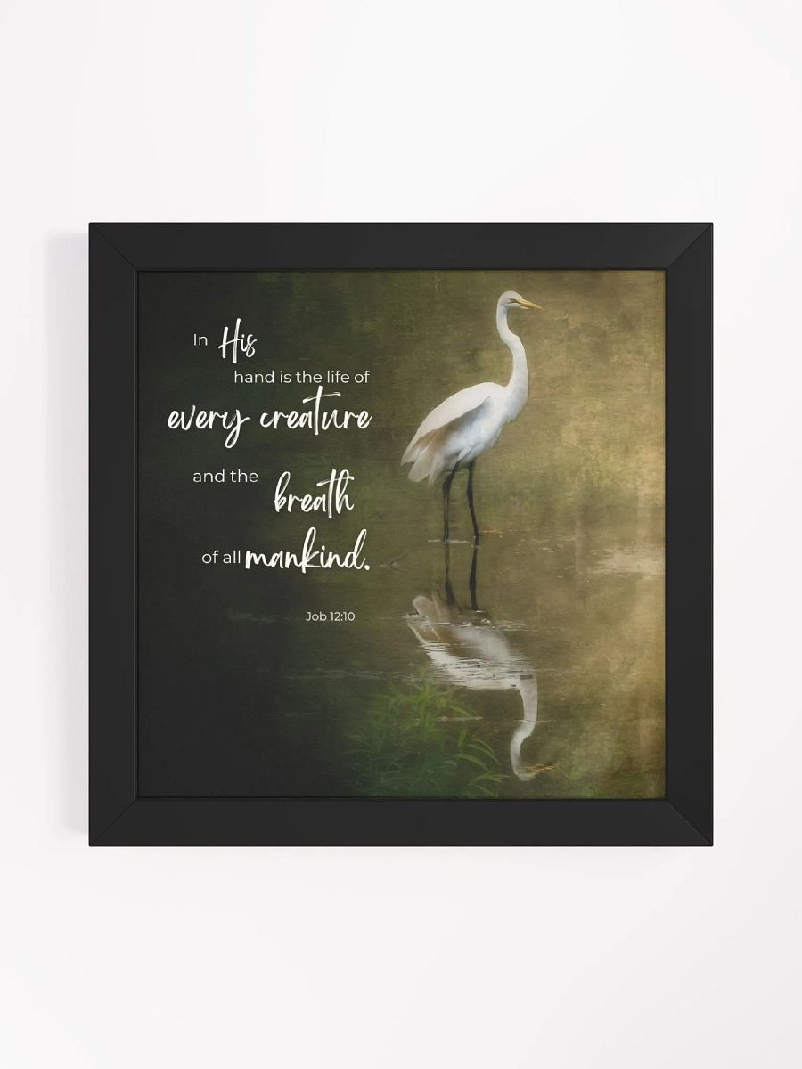 Divine Reflections: Framed Egret Poster product image (1)