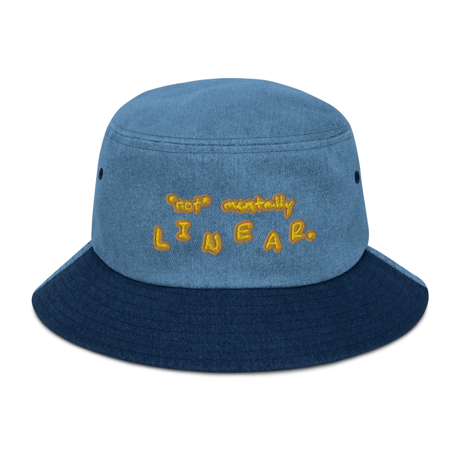 *not* mentally linear (honey) denim bucket hat product image (1)