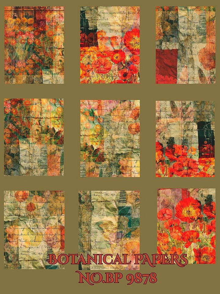 Set of 9 Botanical Papers No.9878 product image (1)