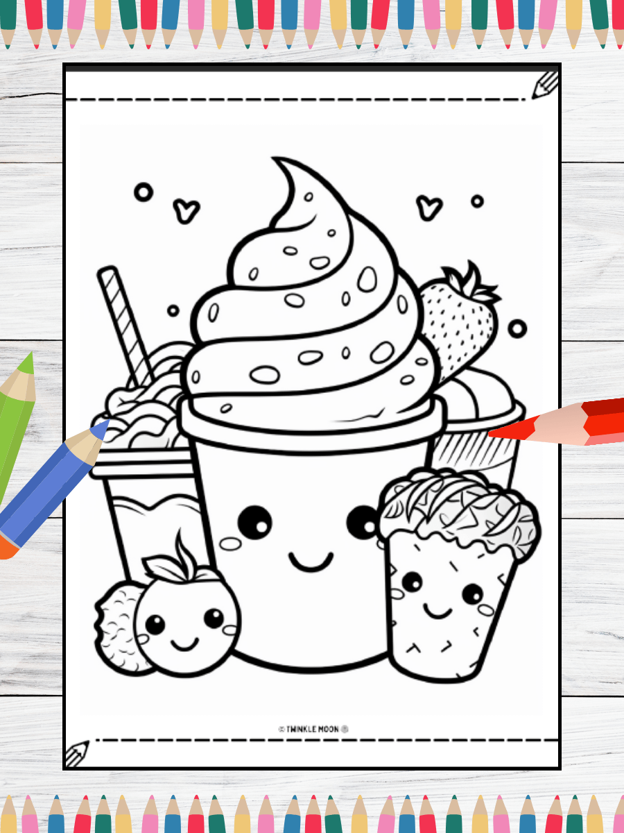 20 Cute Kawaii Coloring Pages#10 (PDF Coloring Pages) product image (4)