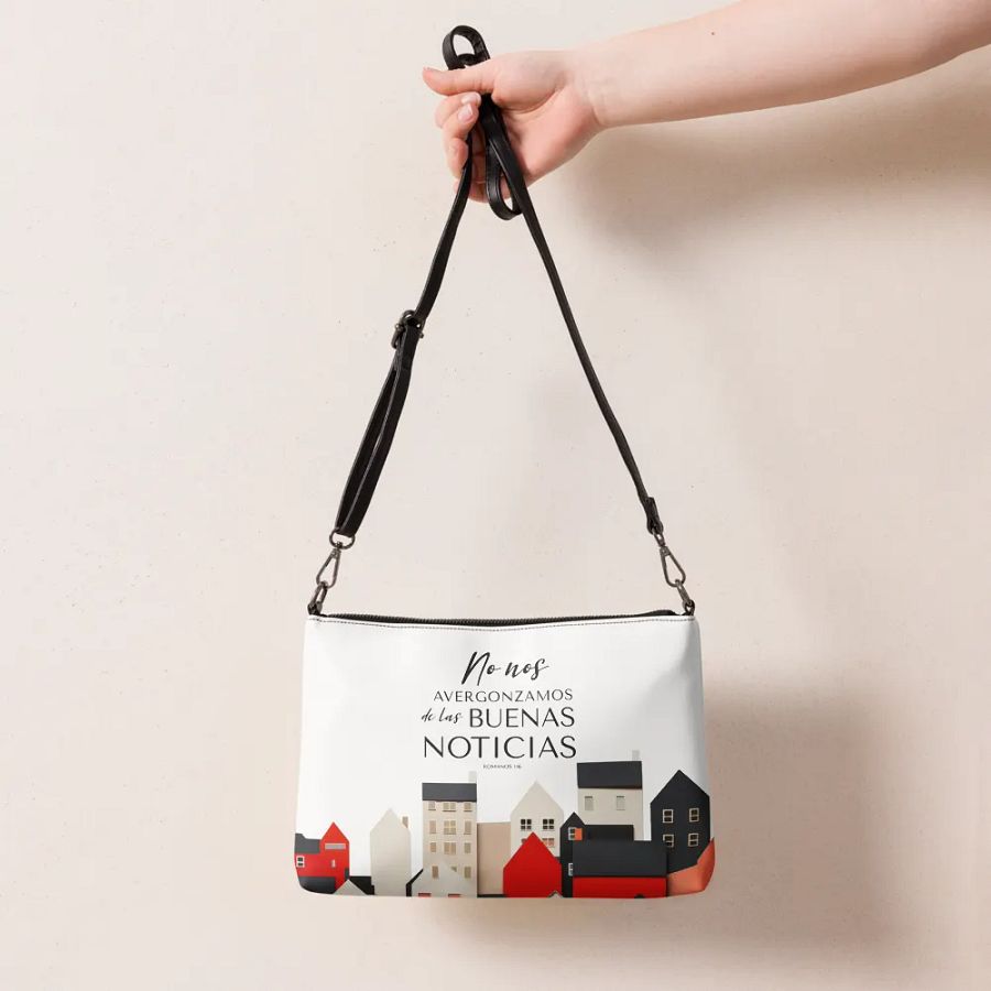 'No Nos Avergonzamos de las Buenas Noticias' Whimsical Village All-Over Print Crossbody Bag product image (3)