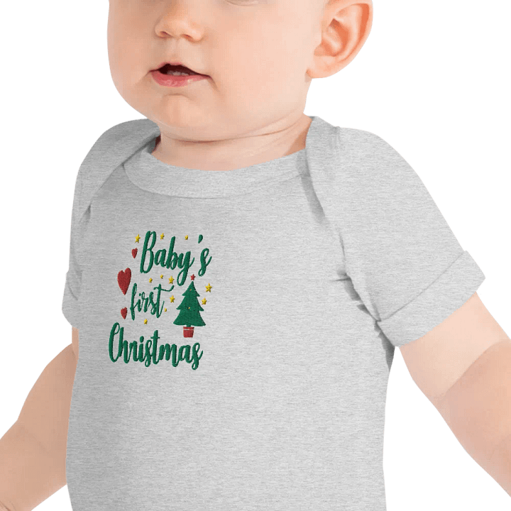 Baby's First Christmas Embroidered Onesie product image (5)