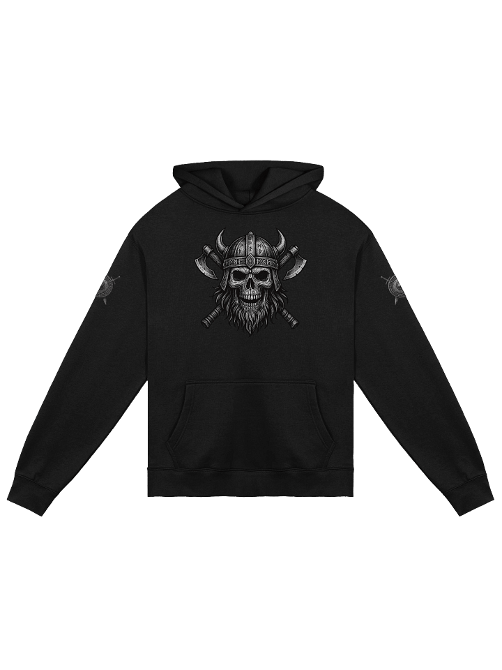 AS Colour Unisex Premium Oversized Hoodie - Norse Skull Front with Shield Sleeve Design product image (1)
