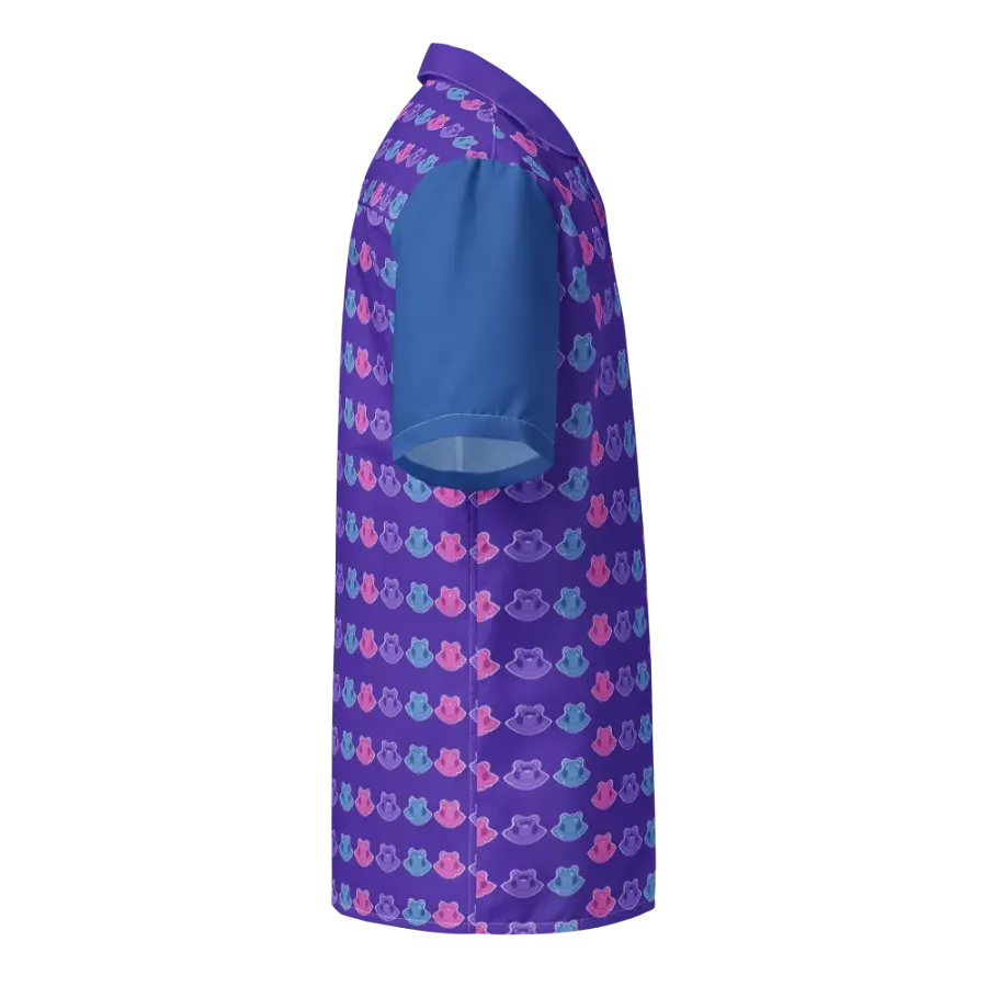 FROG TRIO COLOR BLOCK HAWAIIAN SHIRT product image (5)