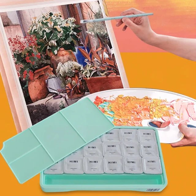 HIMI Gouache Paint Set: Gouache Artist Watercolor Paints & Palette Painting Art product image (9)