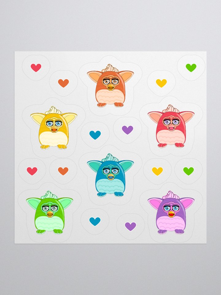 Furbish PRIDE 2025 - Furbs and Hearts Sticker Sheet product image (2)