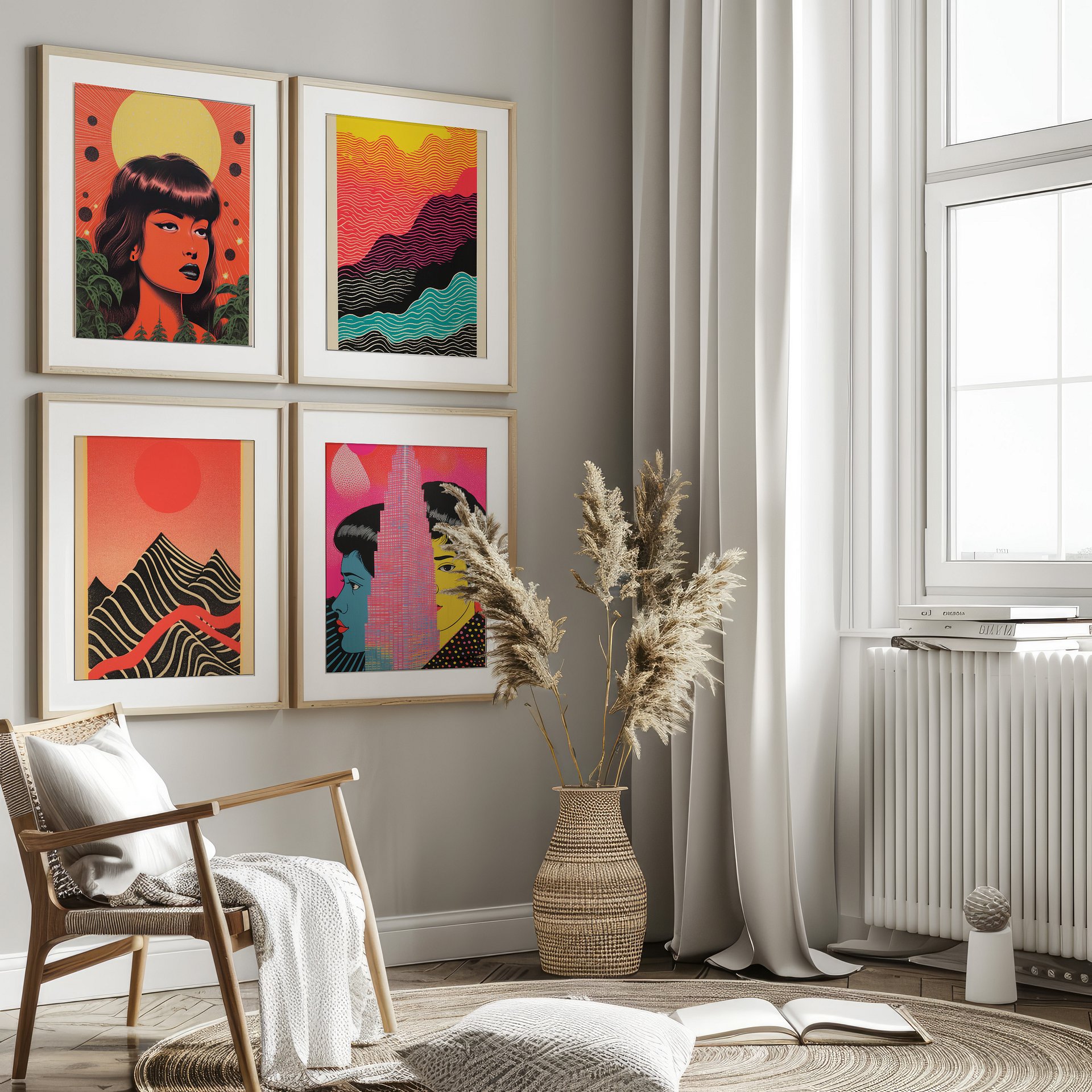 Vintage Japanese Lithograph DIGITAL Print Set of 6 product image (3)
