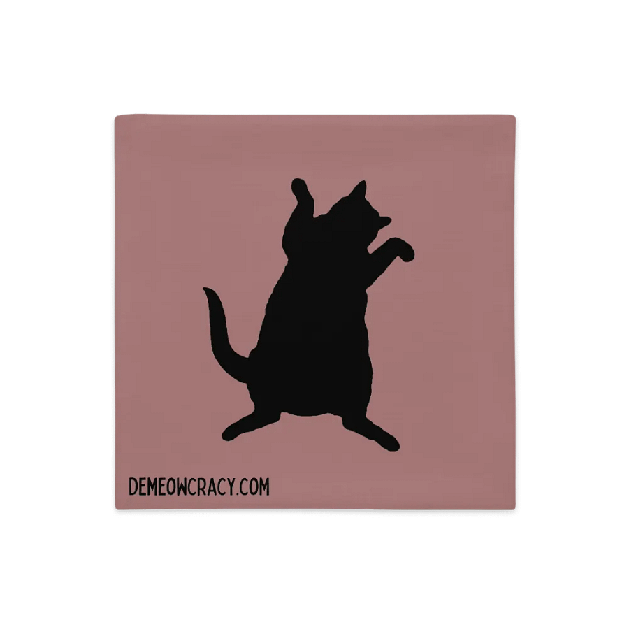 Dancing DeMeowcracy Kitties Pillow Cover - Frosted Cranberry product image (4)