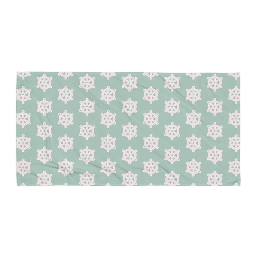 BOAT LOVER TOWEL GREEN PINK - Badetuch mit Steuerrad product image (3)
