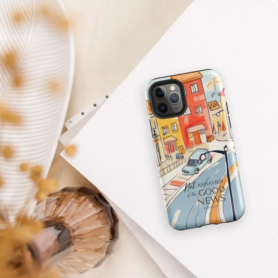 'Not Ashamed of the Good News' Town Village iPhone Tough Case product image (5)