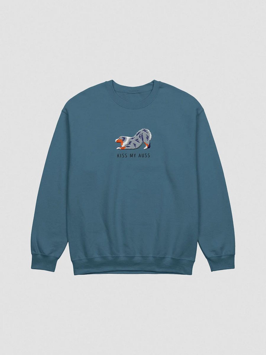 Kiss My Auss(2) Sweatshirt (Embroidered) of an Australian Shepherd(Blue Merle) product image (4)