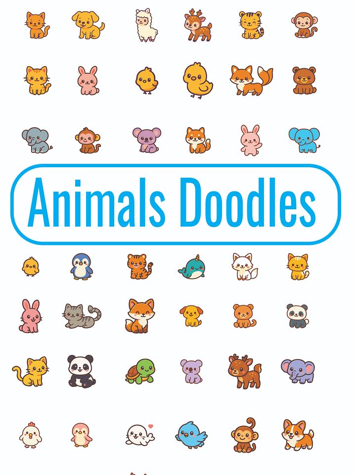 Animal Doodles Instant Download product image (1)