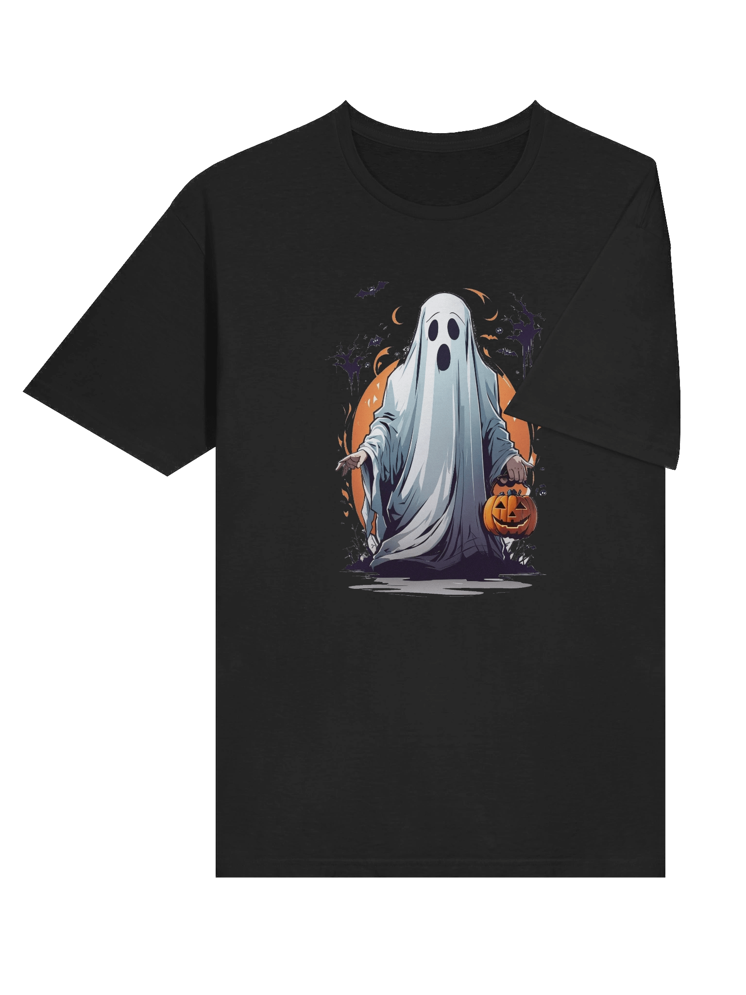 Spooky Ghost T-Shirt – Classic Halloween Tee with Pumpkin Trick-or-Treat Design product image (32)