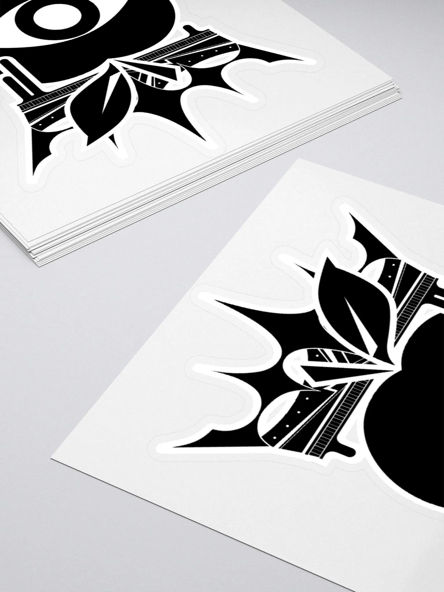 Crowned Apple LARGE (Black) ✦ Kiss Cut Stickers product image (11)