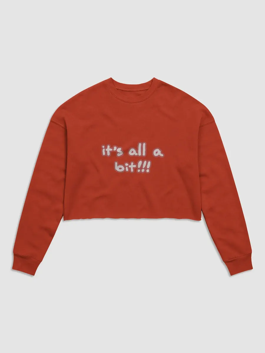 BUSY-BRAINED (lined design, #CB5F5F) Women's Fleece Crop Sweatshirt product image (10)