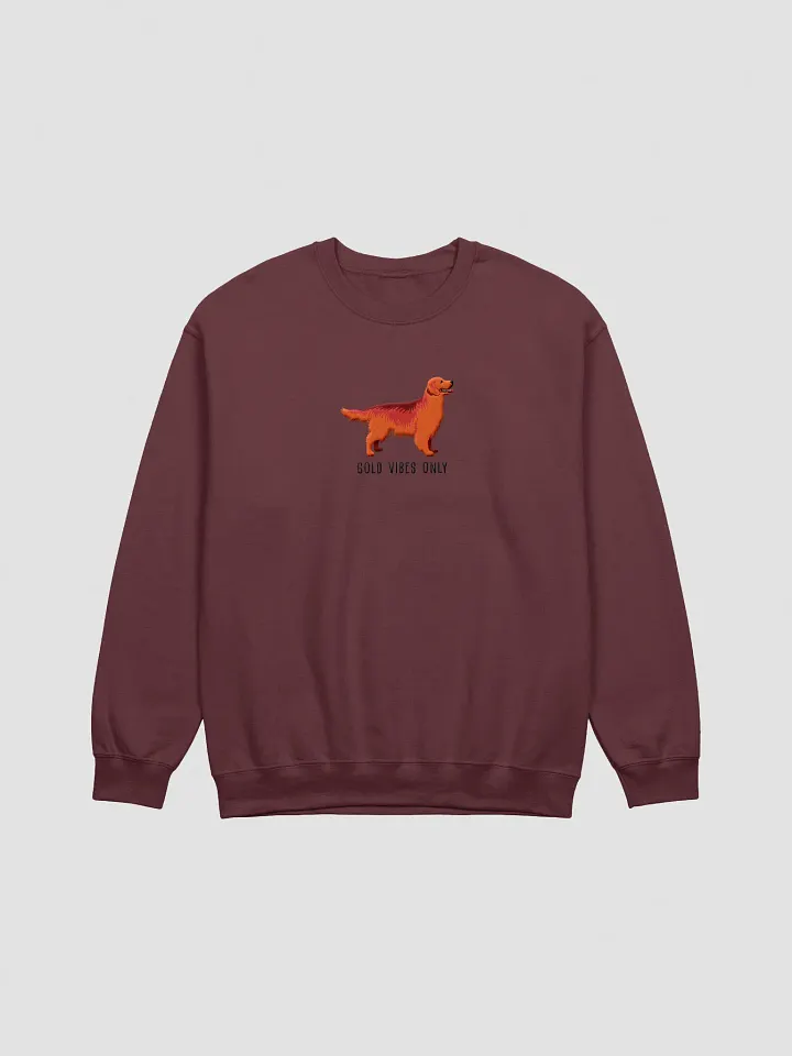 Gold Vibes Only Sweatshirt (Embroidered) of a Golden Retriever(Red) product image (2)