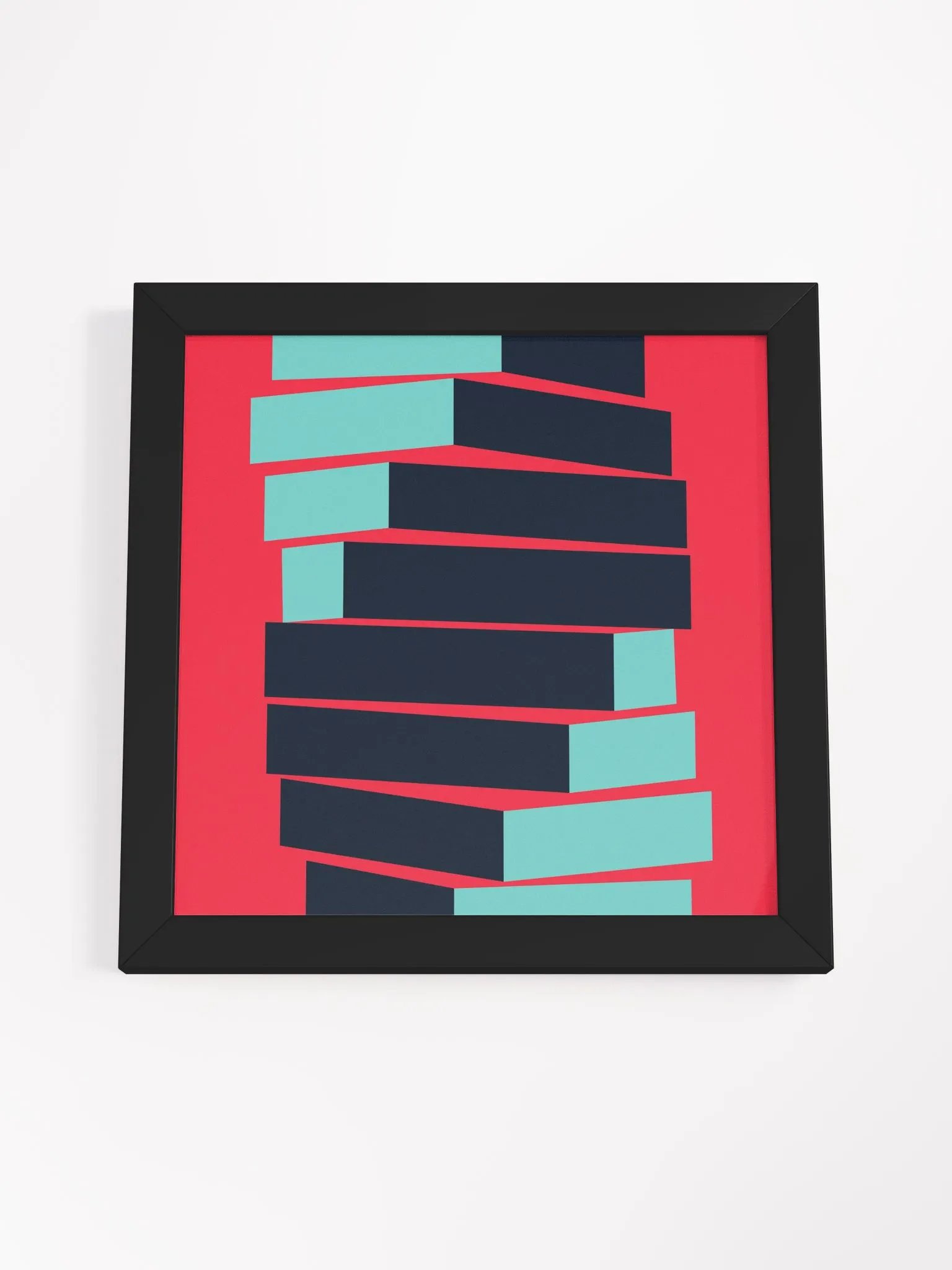 Dynamic Staggered Teal and Black Framed Poster product image (61)