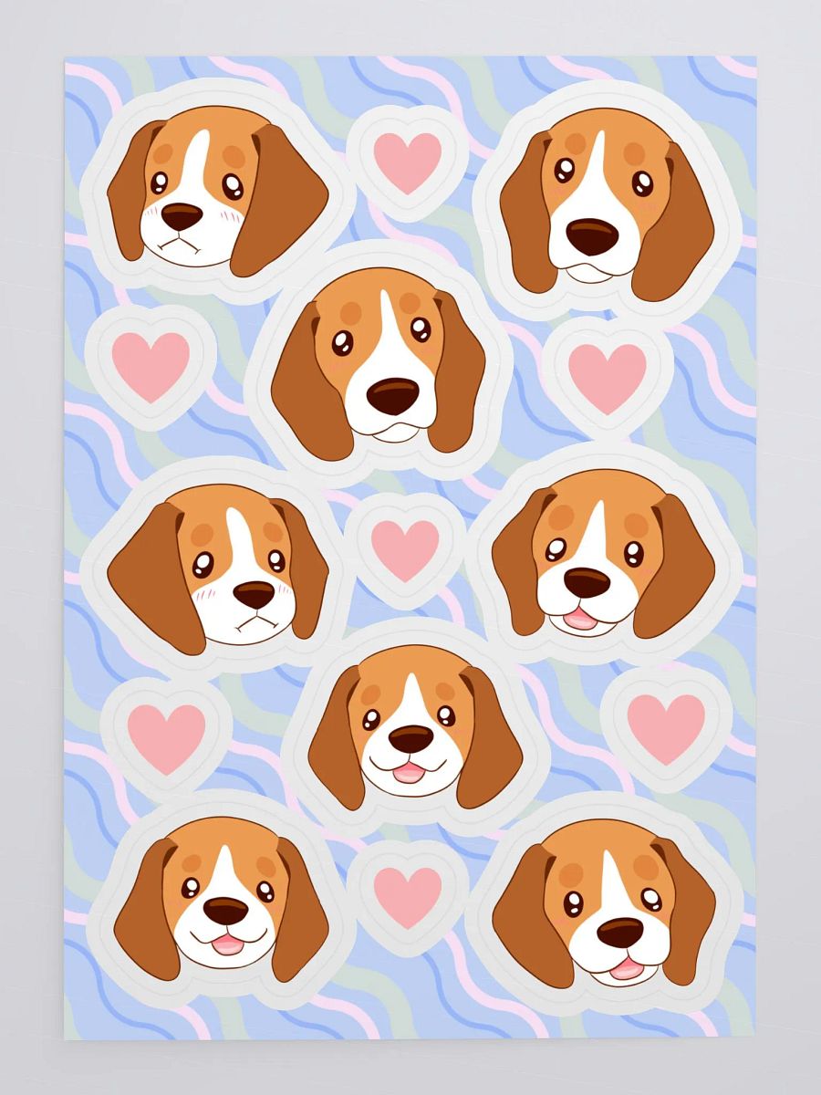 Beagle Puppy Faces Sticker Sheet product image (5)