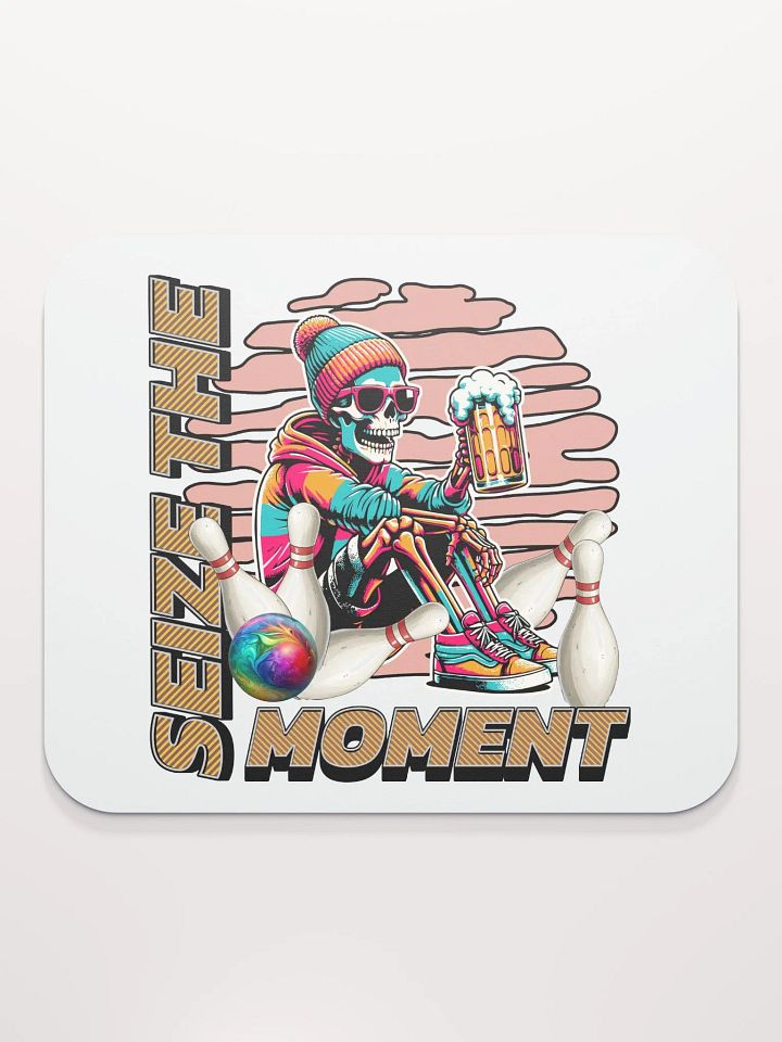 Seize The Moment Skeleton Beer Bowling Vibrant Moment Mouse Pad product image (1)