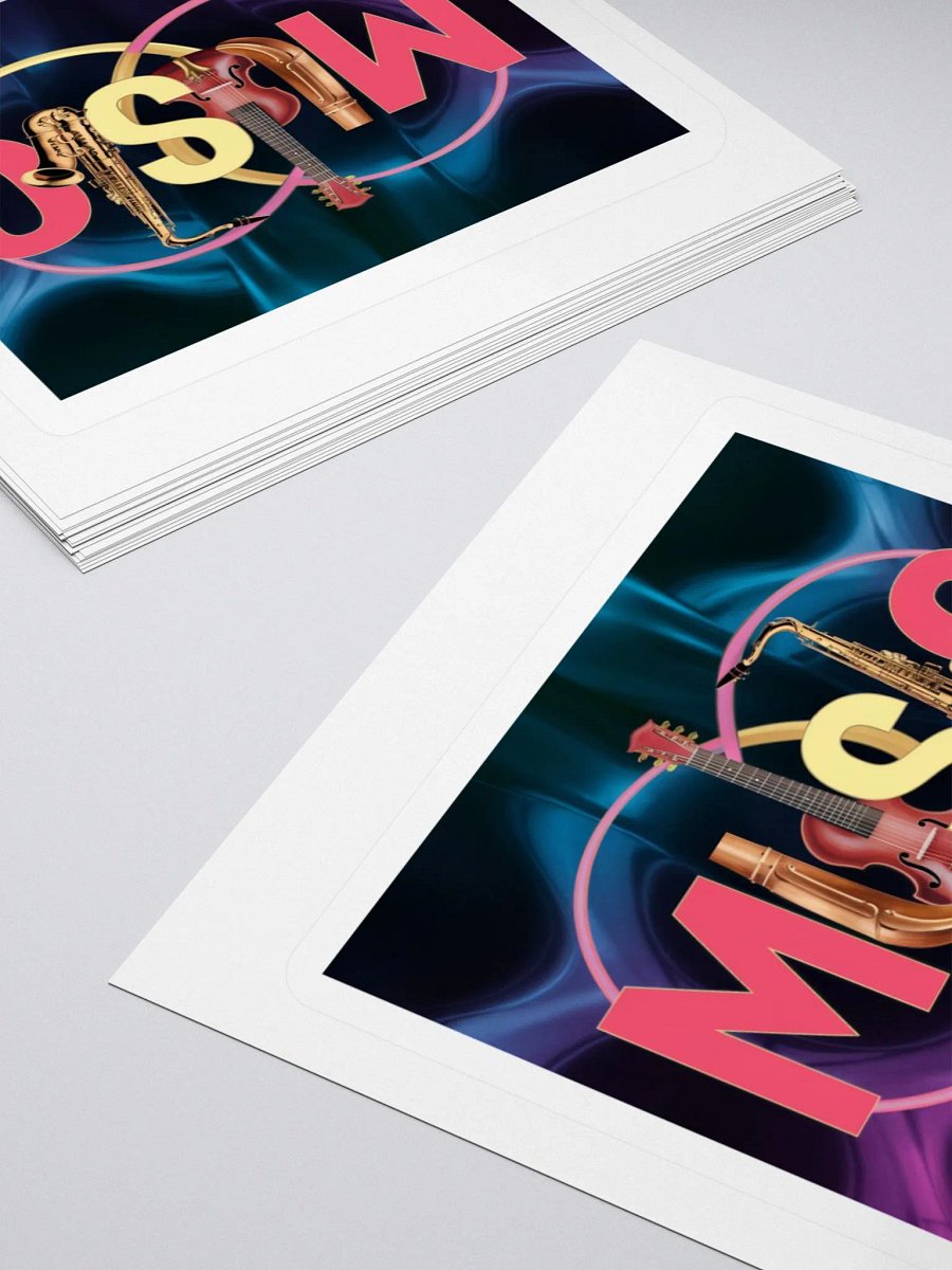 Exclusive 'MUSIC' Art Sticker with Violin and Saxophone - Premium Kiss Cut Vinyl for Laptops, Cars & More product image (4)