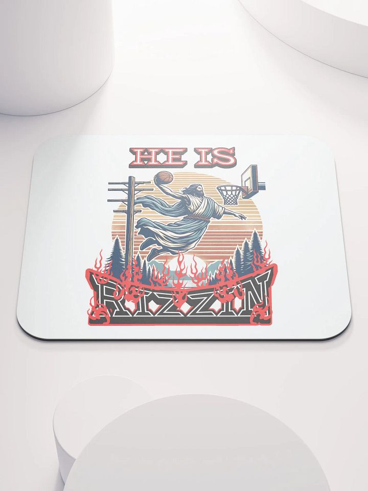 He Is Rizzin Basketball Jesus Rising Icon Mouse Pad product image (2)