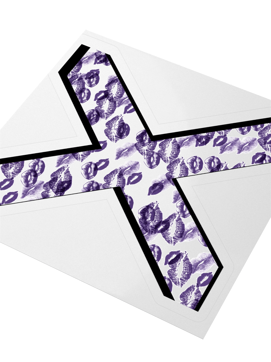 White X Purple Lipstick Kisses | Kiss-cut Sticker product image (3)