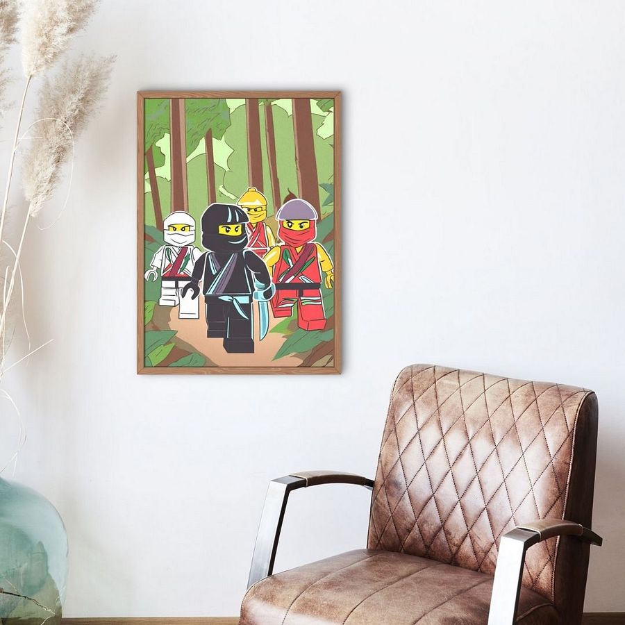 Ninja's in the Woods - wall art Boys Room - Ninja Poster - Ninjago inspired Wall Decoration for Boys product image (28)