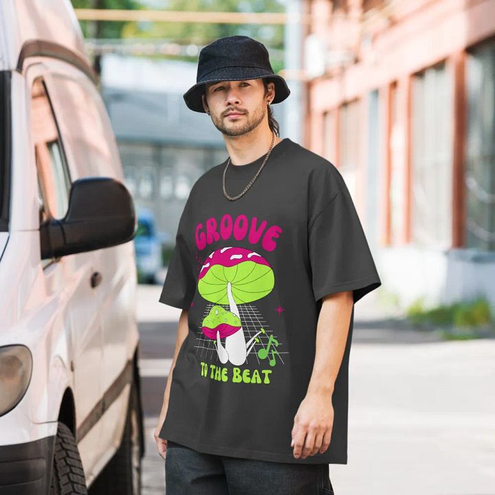 Groove to the beat oversized T-shirt product image (1)