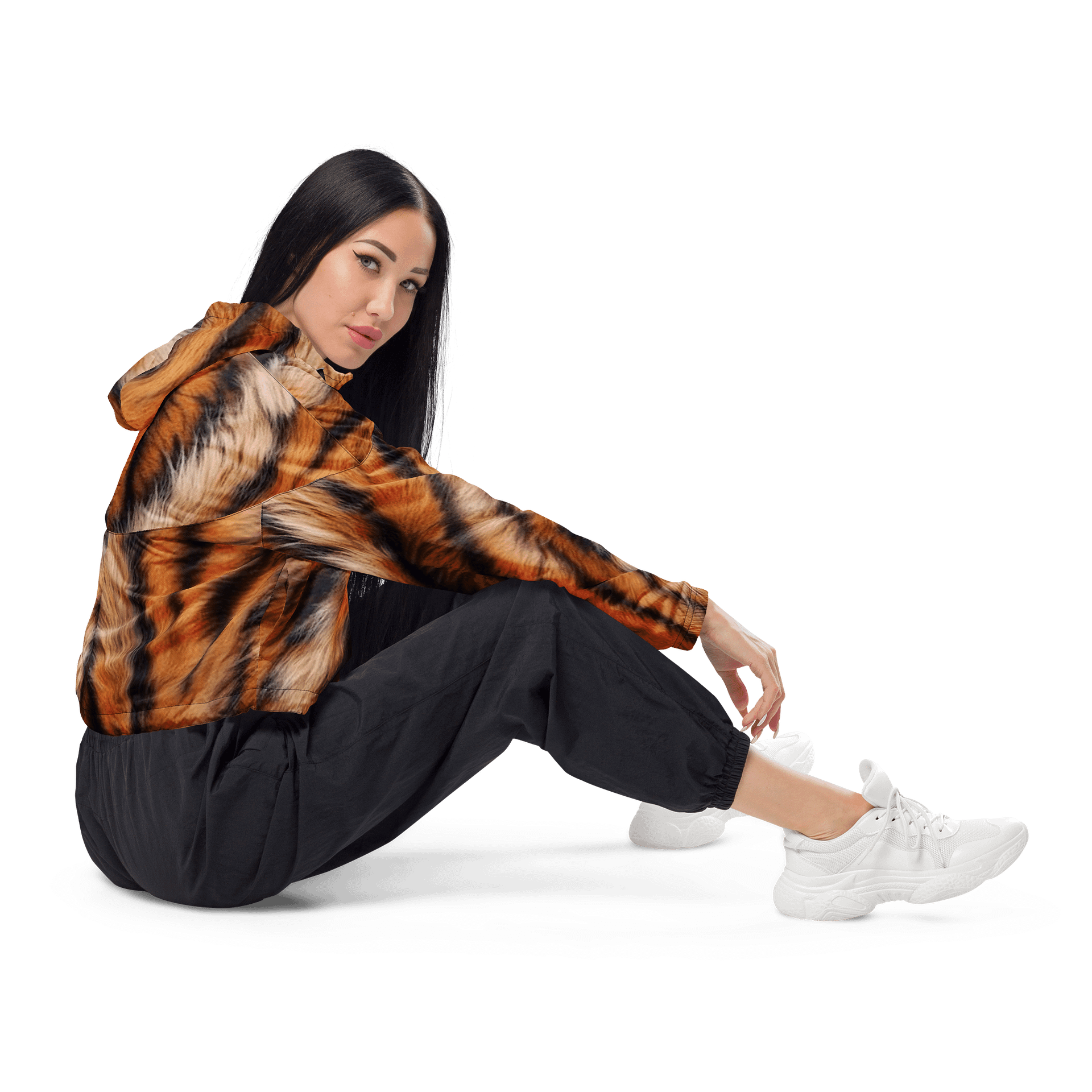 Tiger Stripes Women's Cropped Windbreaker product image (1)