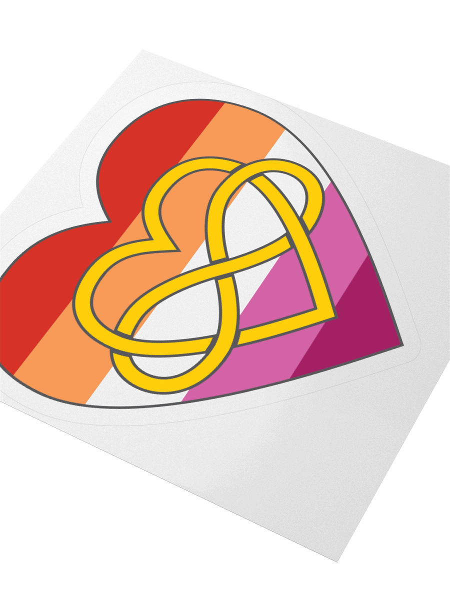Lesbian Pride Flag Polyamory Infinity Heart Sticker product image (7)