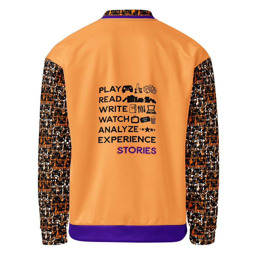 Experience Stories Unisex Bomber Jacket (Orange, Purple, and Black) product image (2)