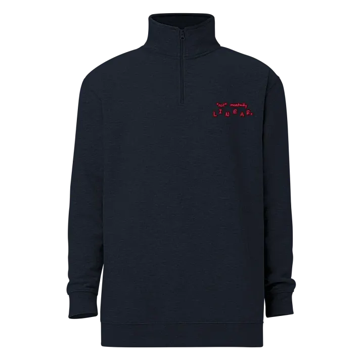 *not* mentally linear. (rose design) embroidered quarter zip product image (12)