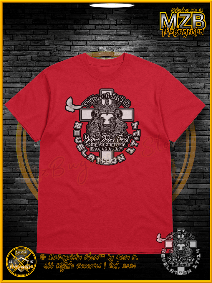 T-Shirt - MzBugeisha™ "Yeshua Jesus Christ King of kings " [V2/red] Faith Based T-Shirt By Anna H. product image (1)