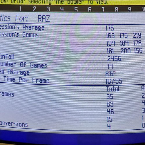 Just didn't want to stop bowling. But hey it's getting better.