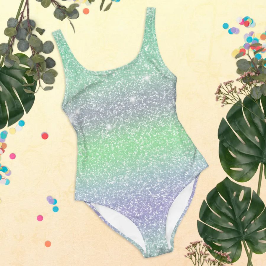 Glitter Unicorn Texture Design One Piece Swimsuit (3) product image (9)