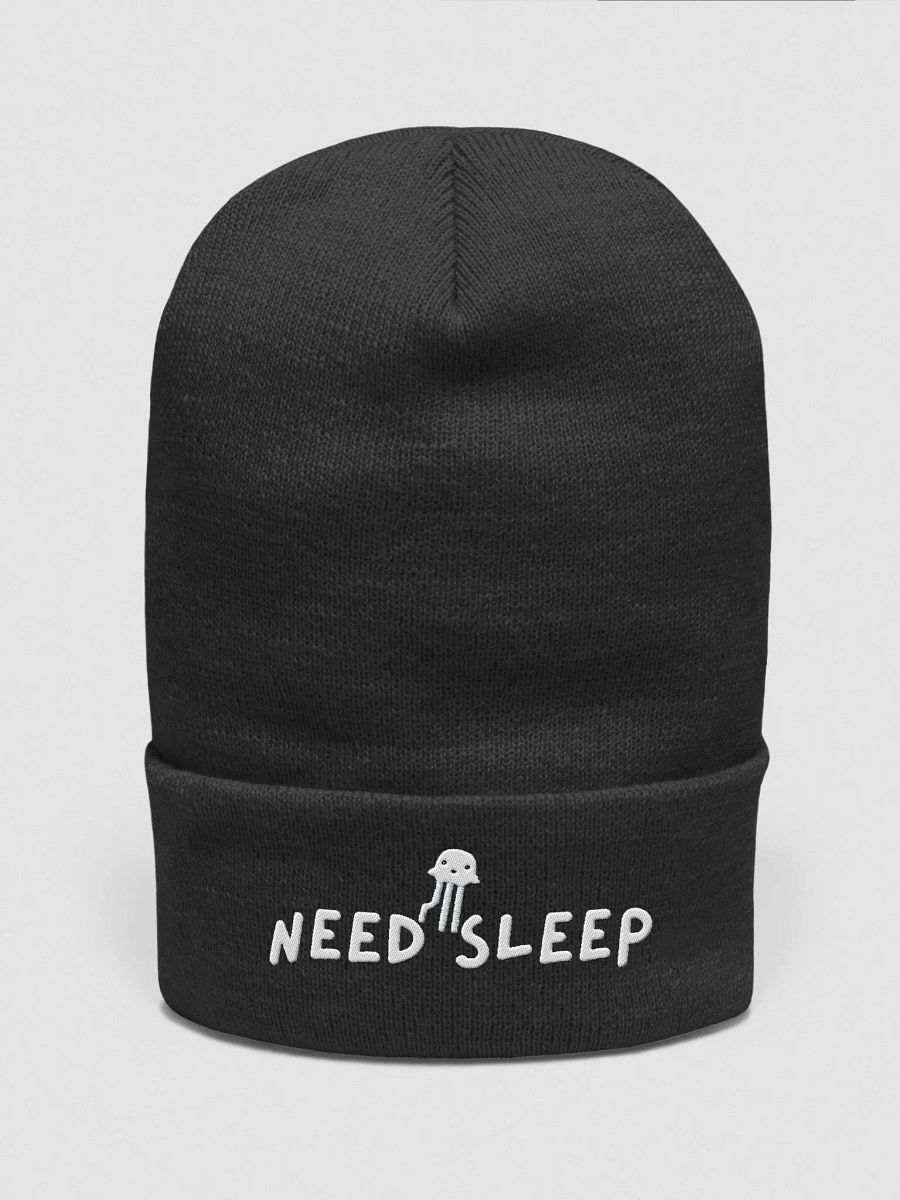 NEED SLEEP Embroidered Black Beanie product image (1)