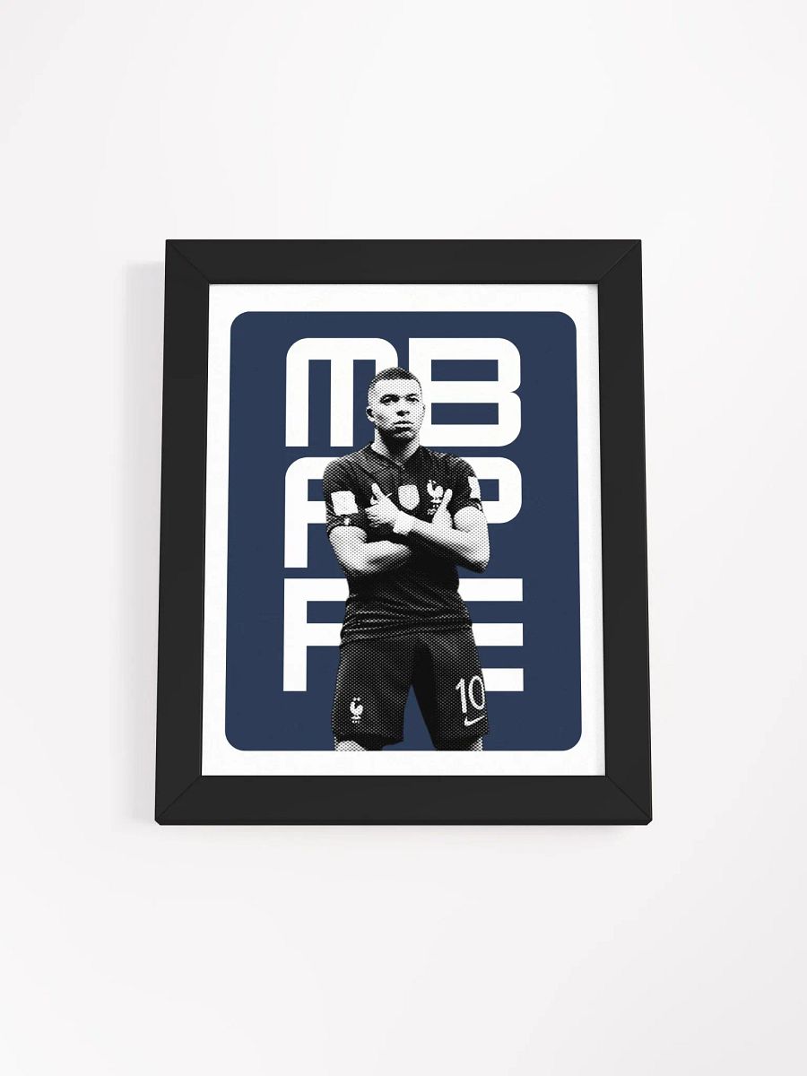 Kylian Mbappé BW France Name Art Framed Print product image (1)