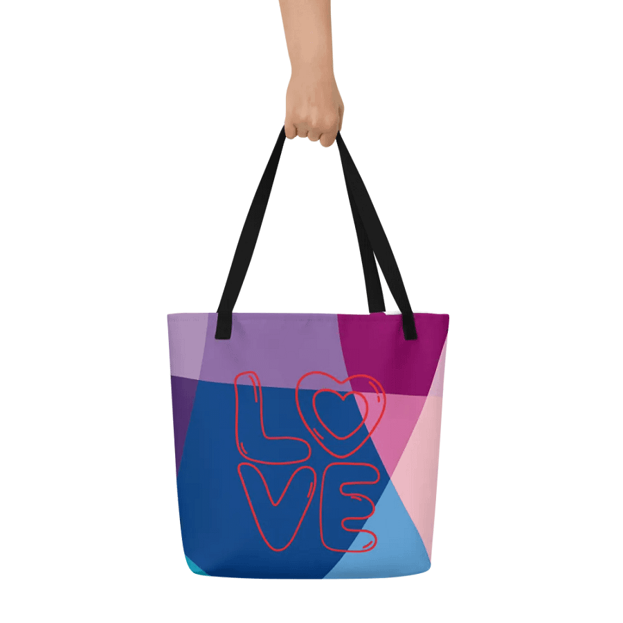 “Love” Multi-color Geometric Tote Bag product image (7)