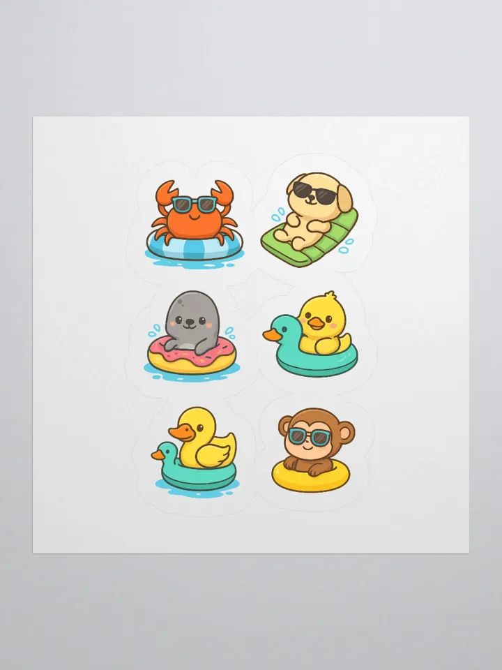 Animal Pool Party Sticker Set 2 product image (1)