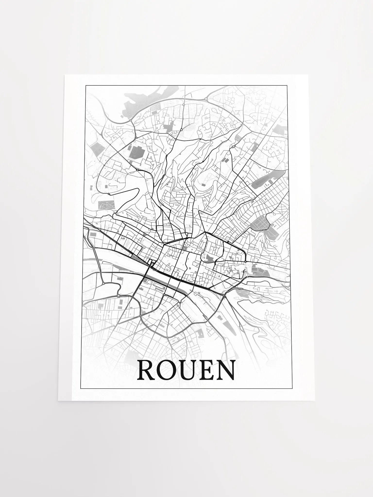 Rouen, France, city map print product image (18)
